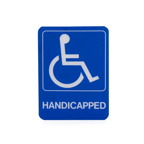 Rectangular Blue Handicapped Restroom Sign