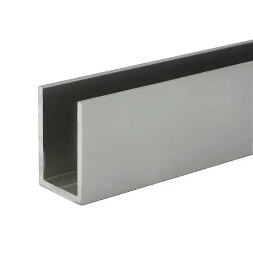 Wet Glaze 1" X 1-1/2" Deep U-Channel- Satin Anodized  24" Length