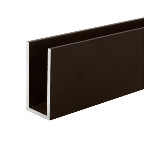 Wet Glaze 1" X 2" Deep U-Channel- Dark Bronze Anodized  84" Length - pack of 10