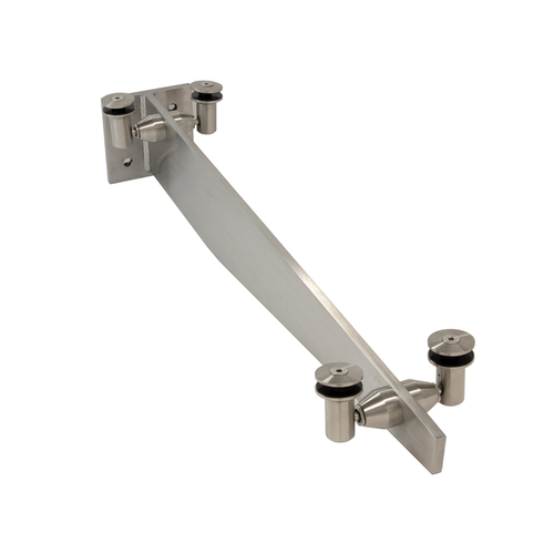 Glass Awning Bracket - 36" Long - Brushed Stainless