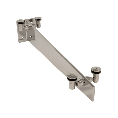 Glass Awning Bracket with 5 Degree Slope - 48" Long - Brushed Stainless