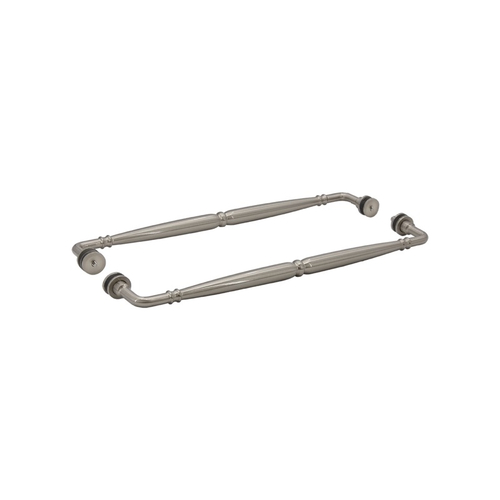 18" x 18" Baroque Towel Bar Back-to-Back for 1/4" to 1/2" Glass - Brushed Nickel