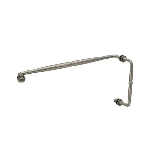 8" x 18" Baroque Pull/Towel Bar Combo for 1/4" to 1/2" Glass - Brushed Nickel