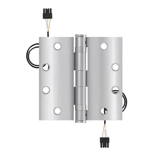 Butt Hinge 4-1/2" x 4-1/2" Electrified 4-Wire - Satin Chrome