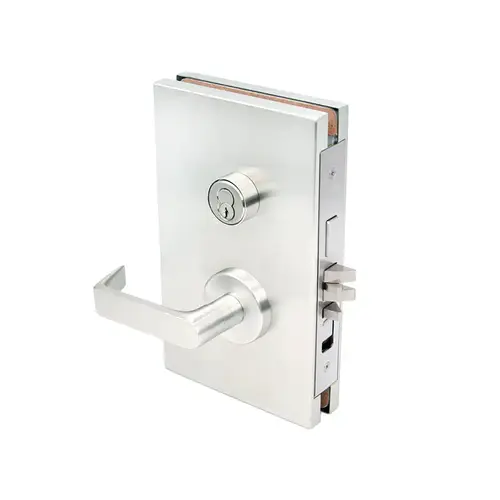 6" x 10" LH Center Lock Entrance Function - Satin Anodized