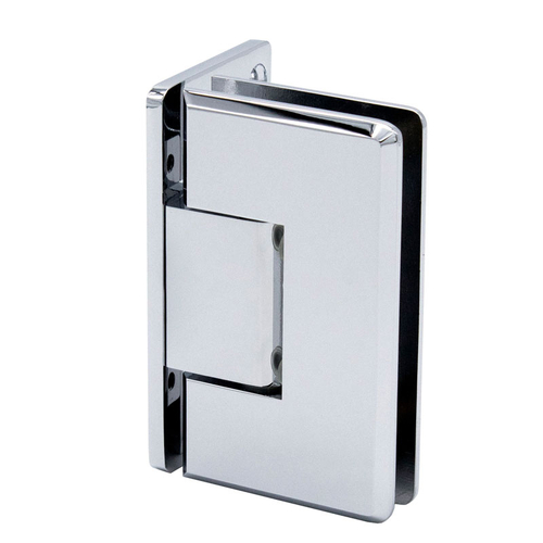 Carolina Beveled Adjustable Wall Mount Hinge Full Offset Back Plate - Polished Chrome