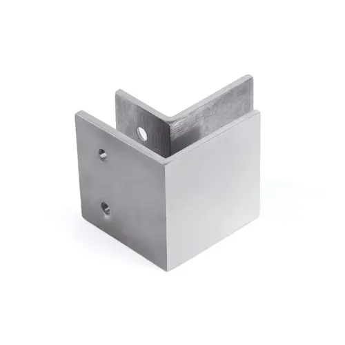 Clamp for Mall Fronts Wall Mount Square for 3/8" to 1/2" Glass - Polished Stainless