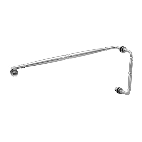 8" x 24" Baroque Pull/Towel Bar Combo for 1/4" to 1/2" Glass - Polished Chrome