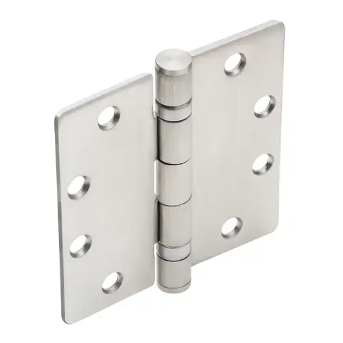 4-1/2" x 4-1/2" Ball Bearing Standard Weight 1/4" Radius - Butt Hinges - Satin Chrome