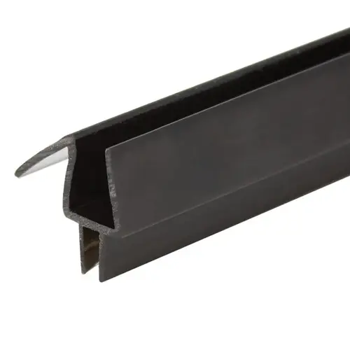 Black Bottom Wipe Drip Rail for 1/2" Glass -  24" Length