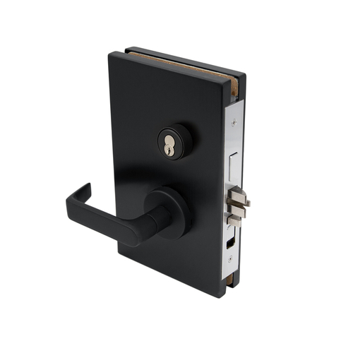 6" x 10" LHR Center Lock Entrance Function - Matte Black