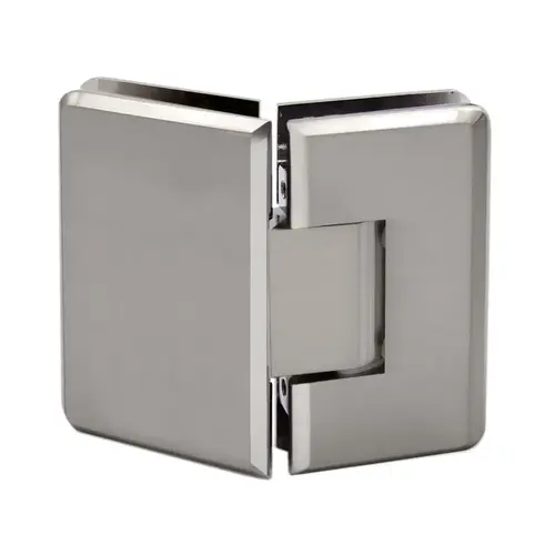 Carolina Series 135 Degree Adjustable Glass-to-Glass Hinge for 3/8" to 1/2" Glass - Brushed Nickel