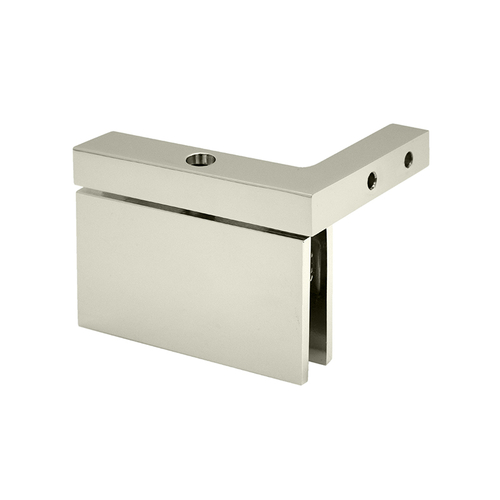 Cambria Square Pivot Hinge L-Wall Mount 3/8" Glass - Polished Nickel