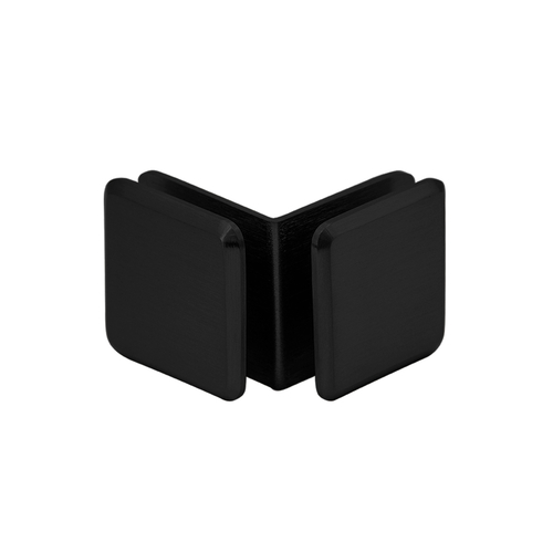 Open Faced Beveled 90" Degree Glass-to-Glass Clamp For 3/8" and 1/2" Glass - Matte Black