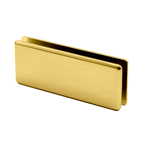 Beveled 180 Degree Glass To Glass Clamp - Satin Brass