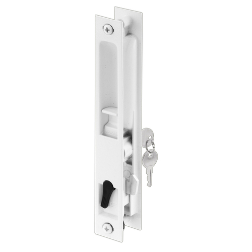 Sliding Door Flush Handle Set - Keyed - White Diecast