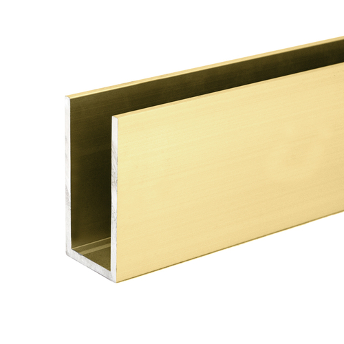 1" x 2" Deep U-Channel Polished Brass  18" Length - pack of 25