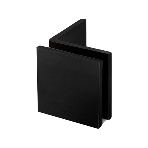 Square Wall Mount Glass Clamps With Large Leg - Matte Black