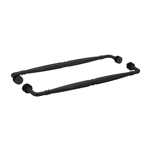 24" x 24" Baroque Towel Bar Back-to-Back for 1/4" to 1/2" Glass - Matte Black