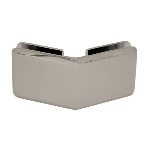 Beveled 135 Degree Glass-to-Glass Clamp - Brushed Nickel