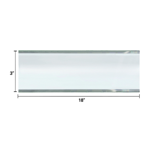 3" x 18" 2-Sided Beveled Clear Glass Mirror - pack of 4