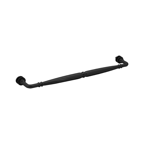 18" Baroque Style Towel Bar Single-Sided for 1/4" to 1/2" Glass - Matte Black