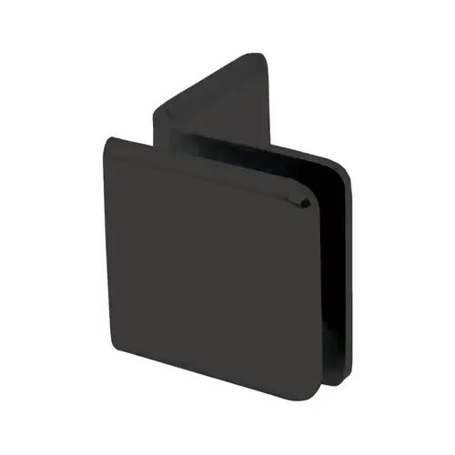 Beveled Wall Mount Glass Clamps With Large Leg - Matte Black