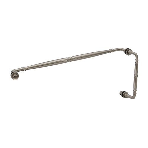 8" x 24" Baroque Pull/Towel Bar Combo for 1/4" to 1/2" Glass - Brushed Nickel