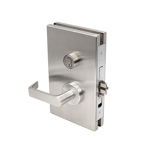 6" x 10" LHR Center Lock Entrance Function - Brushed Stainless