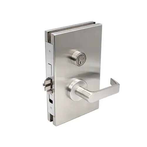 6" x 10" RHR Center Lock Entrance Function - Brushed Stainless