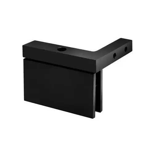 Cambria Square Pivot Hinge L-Wall Mount 3/8" Glass - Matte Black