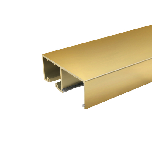 BRS200 Top Track With Glazing Pocket for Rolling Sliding System - 120" Long - Polished Brass