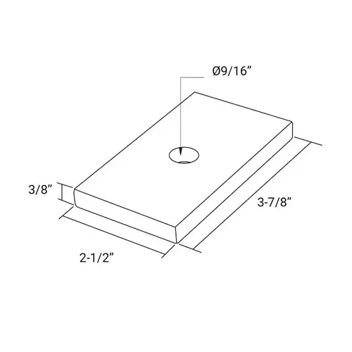 Fascia Mount Drain Block 2-1/2" x 3-7/8",- Clear Anodized - pack of 10