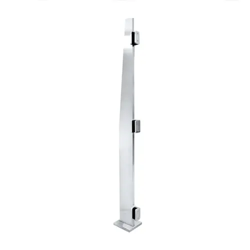 GrandVue Right End Post Kit 72" with Glass Clamps Installed - Polished Stainless