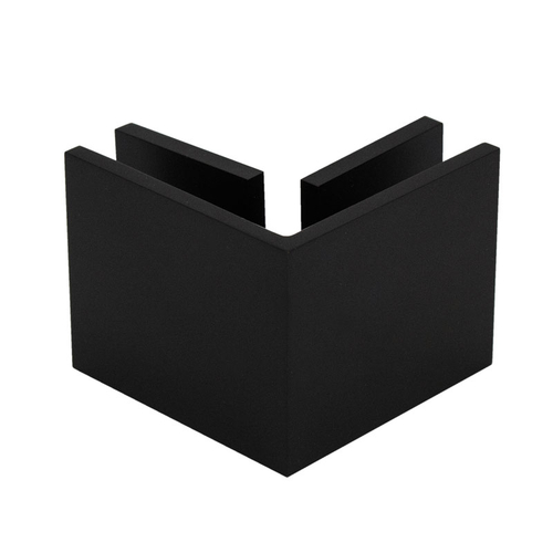 Square 90 Degree Glass Clamp - Matte Black