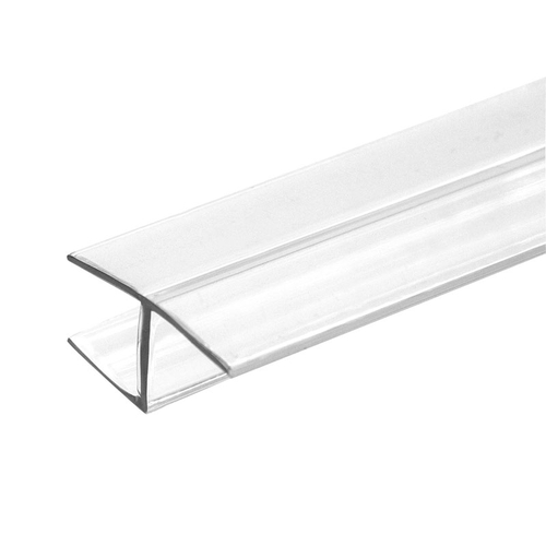 Clear 3/8" "H" Jamb Water Seal In Line Panel (Hard Leg)  72" Length