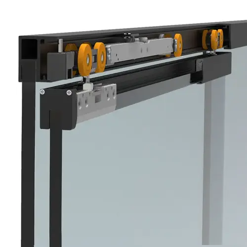 Classic 141 Soft Brake Single Sliding Door With Fixed Panel Kit - Matte Black