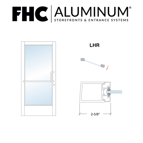 FHC D2210L40DU 200 Series Narrow Stile Single Aluminum Door - LHR - Offset Pivot - Bronze Anodized