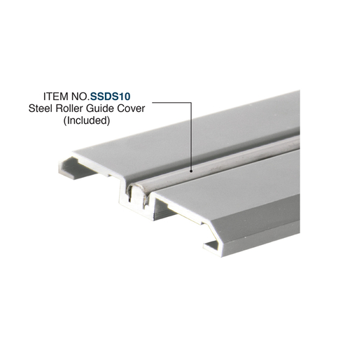 BRS100 Bottom Track for Rolling Sliding Doors - 120" Long - Brushed Stainless