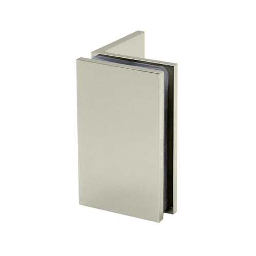 Square Profile Glass Clamp Flange Mount - Polished Nickel