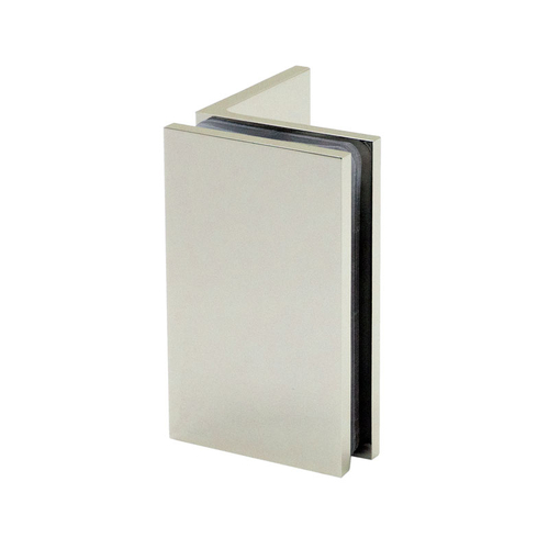 Glendale Glass Clamp Square - Flange Mount - Polished Nickel