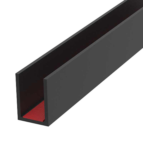 Perimeter Channel with Pre-Applied Tape for 3/8" Glass 95" Length - Matte Black