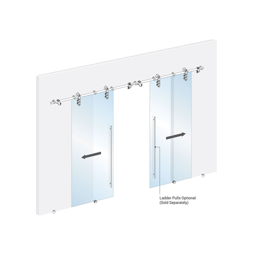 Double Wall Mount Carmel Series Slider Kit - Polished Stainless