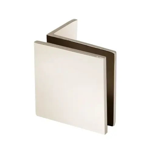 Square Wall Mount Glass Clamps with Small Leg - Polished Nickel