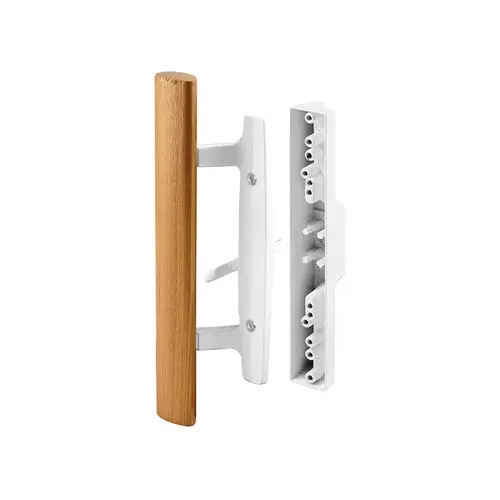 Diecast - White - Mortise Style Handle With Outside Wood Handle