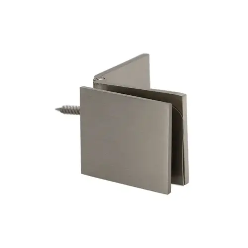 Adjustable Glass Clamp Square - Wall Mount for 3/8" to 1/2" Glass - Brushed Nickel