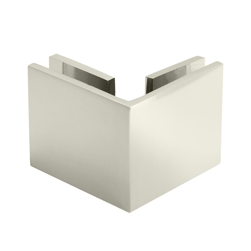 Square 90 Degree Glass Clamp - Polished Nickel