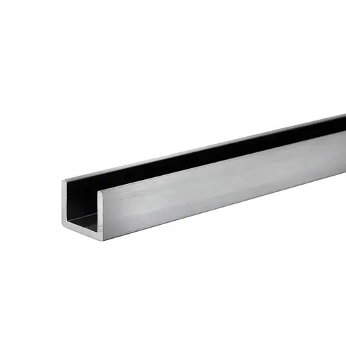 Architectural U-Channel 1/4" Glass - Clear Anodized  36" Length