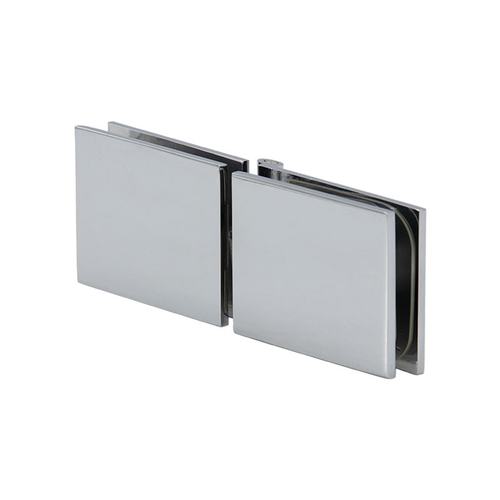 Adjustable Glass Clamp Square - 180 Degree Glass-to-Glass for 3/8" to 1/2" Glass - Polished Chrome