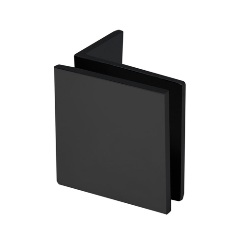 Square Wall Mount Glass Clamps with Small Leg - Matte Black